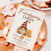 Friendsgiving Dinner Potluck Gnomes Fall Pumpkin Einladung