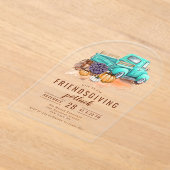 Friendsgiving-Dinner Potluck Rustikaler LKW Acryleinladungen (Ablage )