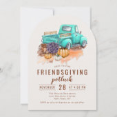 Friendsgiving-Dinner Potluck Rustikaler LKW Einladung (Vorderseite)