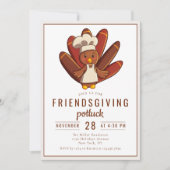 Friendsgiving Dinner Potluck Türkei Koch Einladung (Vorderseite)