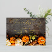 Friendsgiving Dinner Pumpkins Folieneinladung (Stehend vorne)