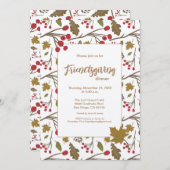 Friendsgiving Dinner Rustikale Herbstgänge Einladung (Vorne/Hinten)