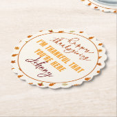 Friendsgiving Dinner Script Boho Party Tableware Untersetzer (angewinkelt)
