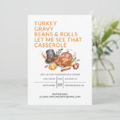 Friendsgiving Dinner Türkei Erntedank Party Einladung (Stehend Vorderseite)