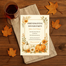Friendsgiving-Einladung und passende Menükarte