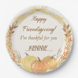 Friendsgiving Erntedank Bauernhof Pappteller