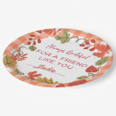 Friendsgiving Erntedank Dinner Pappteller (Schrägansicht)