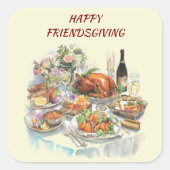 Friendsgiving Erntedank Dinner Sticker (Vorderseite)