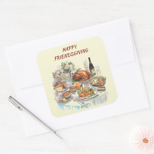Friendsgiving Erntedank Dinner Sticker (Umschlag)