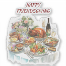 Friendsgiving Erntedank Dinner Vinyl Sticker