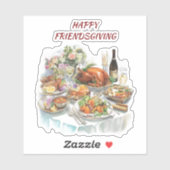 Friendsgiving Erntedank Dinner Vinyl Sticker (Blatt)