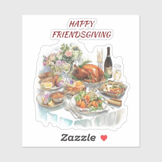 Friendsgiving Erntedank Dinner Vinyl Sticker (Blatt)