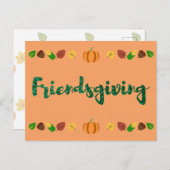 Friendsgiving Erntedank Holiday Card Postkarte (Vorne/Hinten)