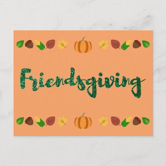Friendsgiving Erntedank Holiday Card Postkarte (Vorderseite)