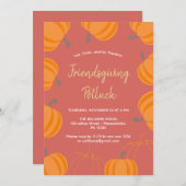 Friendsgiving Erntedank Potluck Fall Pumpkin Einladung (Vorne/Hinten)