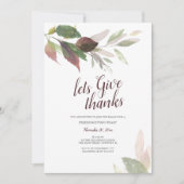 Friendsgiving Erntedank Watercolor Herbstlaube Einladung (Vorderseite)