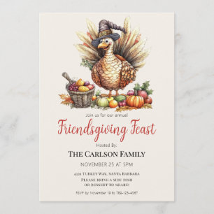 Friendsgiving Erntedankfest Gans Pilger  Einladung