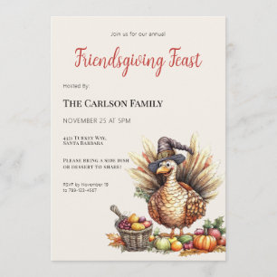 Friendsgiving Erntedankfest Gans Pilger Einladung