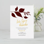 Friendsgiving Fall Burgund und White Folieneinladung (Stehend vorne)