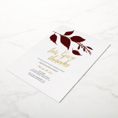 Friendsgiving Fall Burgund und White Folieneinladung (Gedreht)