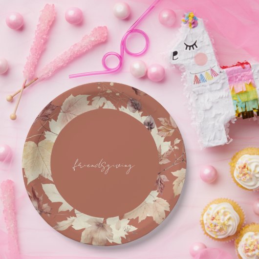 Friendsgiving Fall Cinnamon Erntedank Pappteller (Party)