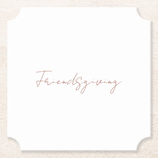 Friendsgiving Fall Cinnamon Text Erntedank Untersetzer (Vorderseite)