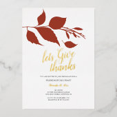 Friendsgiving Fall Orange and White Folieneinladung (Vorderseite)