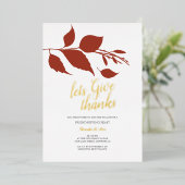 Friendsgiving Fall Orange and White Folieneinladung (Stehend vorne)