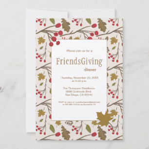 FriendsGiving-Fest Freunde-Dankeschön-Abendessen Einladung