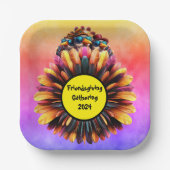 Friendsgiving Funky Erntedank Pappteller (Vorderseite)