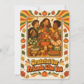Friendsgiving Groovy Retro Truthahn Potluck Einladung (Rückseite)