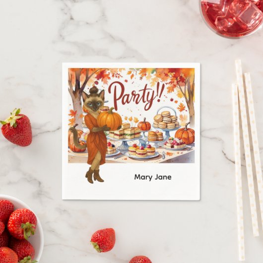 Friendsgiving Herbst Party Napkins - Gemütlicher H Serviette (Beispiel)