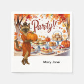 Friendsgiving Herbst Party Napkins - Gemütlicher H Serviette (Vorderseite)