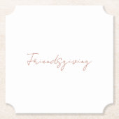 Friendsgiving Herbst-Zimt-Text Thanksgiving Untersetzer (Vorderseite)