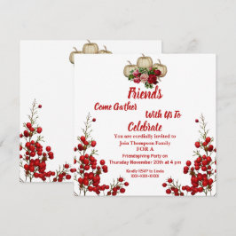 Friendsgiving Herbstkürme Rose Berries Einladung