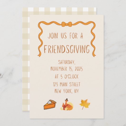 Friendsgiving Invitation Einladung (Vorne/Hinten)
