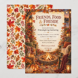 Friendsgiving-Kamin-Treffen Einladung