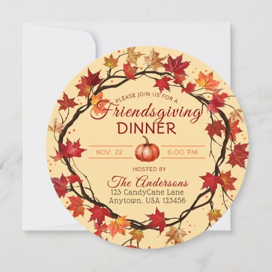 Friendsgiving Paper Einladung (Vorderseite)