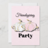 Friendsgiving Party Pink White Pumpkins Einladung (Rückseite)
