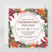 Friendsgiving Potluck Dinner Einladung (Vorderseite)