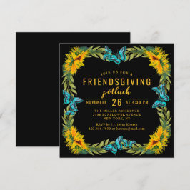 Friendsgiving Potluck Dinner Wasserfarbe Sonnenblu Einladung