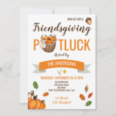 Friendsgiving Potluck Erntedank Einladung (Vorderseite)
