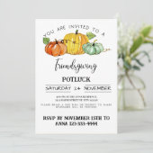 Friendsgiving-Potluck-Essen Einladung (Stehend Vorderseite)