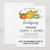 Friendsgiving-Potluck-Essen Einladung (Vorne/Hinten)