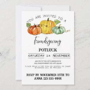 Friendsgiving-Potluck-Essen Einladung