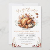 Friendsgiving Potluck Fall Erntedank Dinner Einladung (Vorderseite)