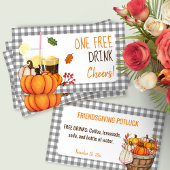 Friendsgiving Potluck Free Drink Card Rabattkarte