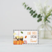 Friendsgiving Potluck Free Drink Card Rabattkarte (Stehend Vorderseite)