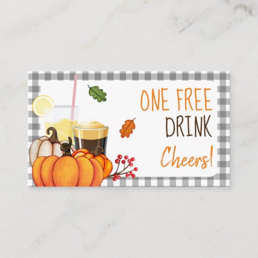 Friendsgiving Potluck Free Drink Card Rabattkarte (Vorderseite)