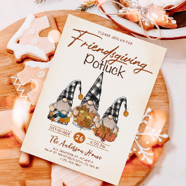 Friendsgiving Potluck Gnomes Autumn Pumpkin Einladung